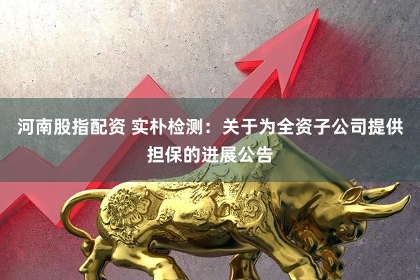河南股指配资 实朴检测：关于为全资子公司提供担保的进展公告